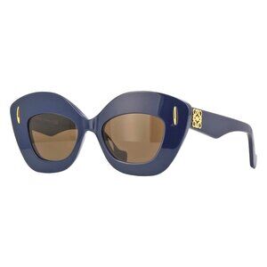 New LOEWE Blue Cat Eye LW40127I 90E Sunglasses Women